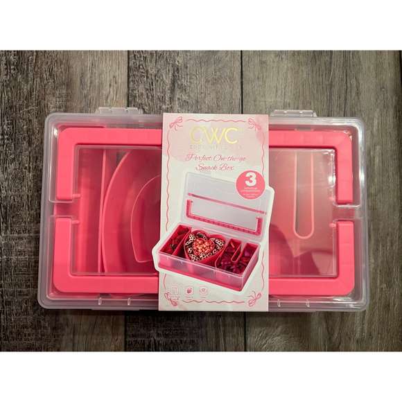 NEW CWC Cook With Color Pink & Clear Snack Box One Size - Picture 6 of 9